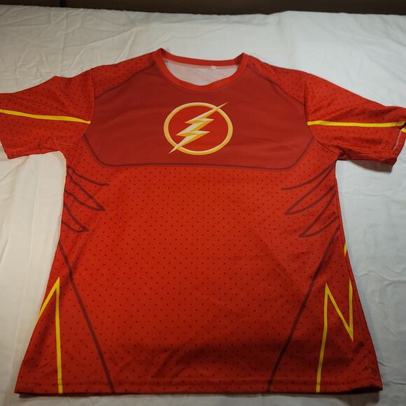 DC The Flash Short Sleeve Graphic Crew Neck T Shirt Mens Size Medium M Red - Picture 2 of 8